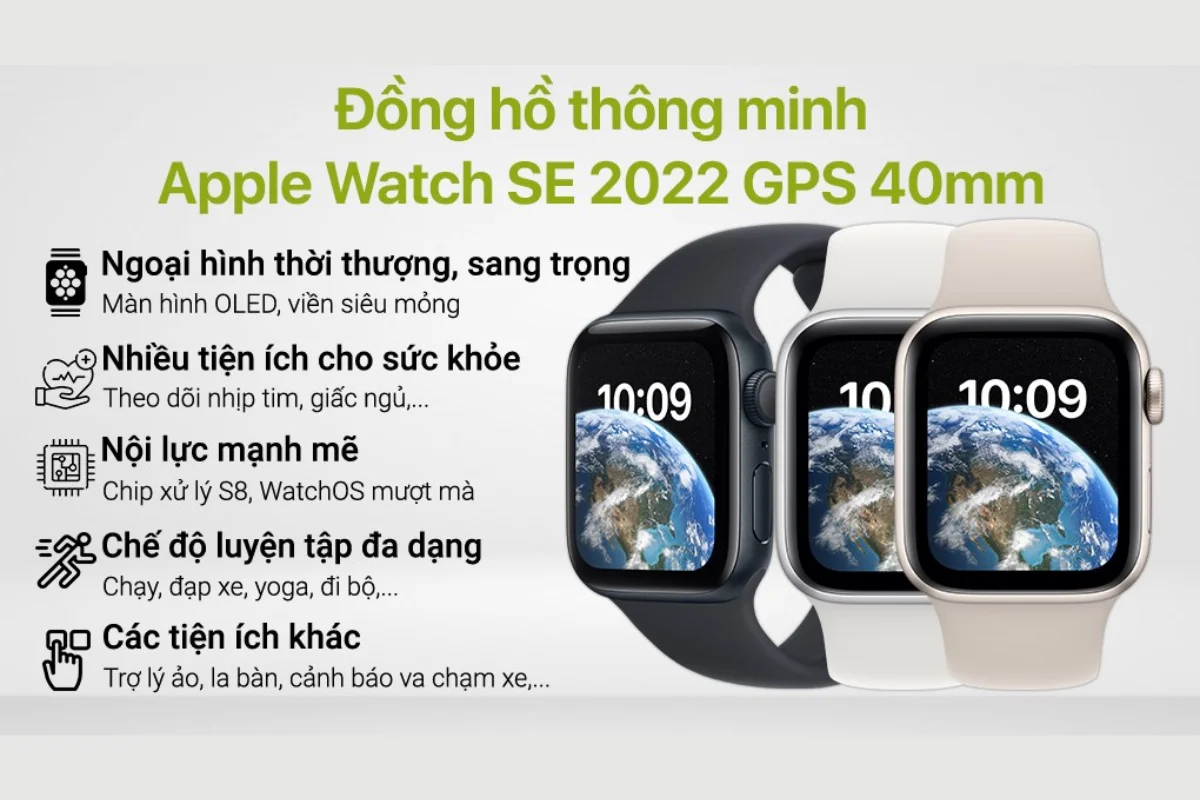 Đặc điểm nổi bật của Apple Watch SE (2022) GPS