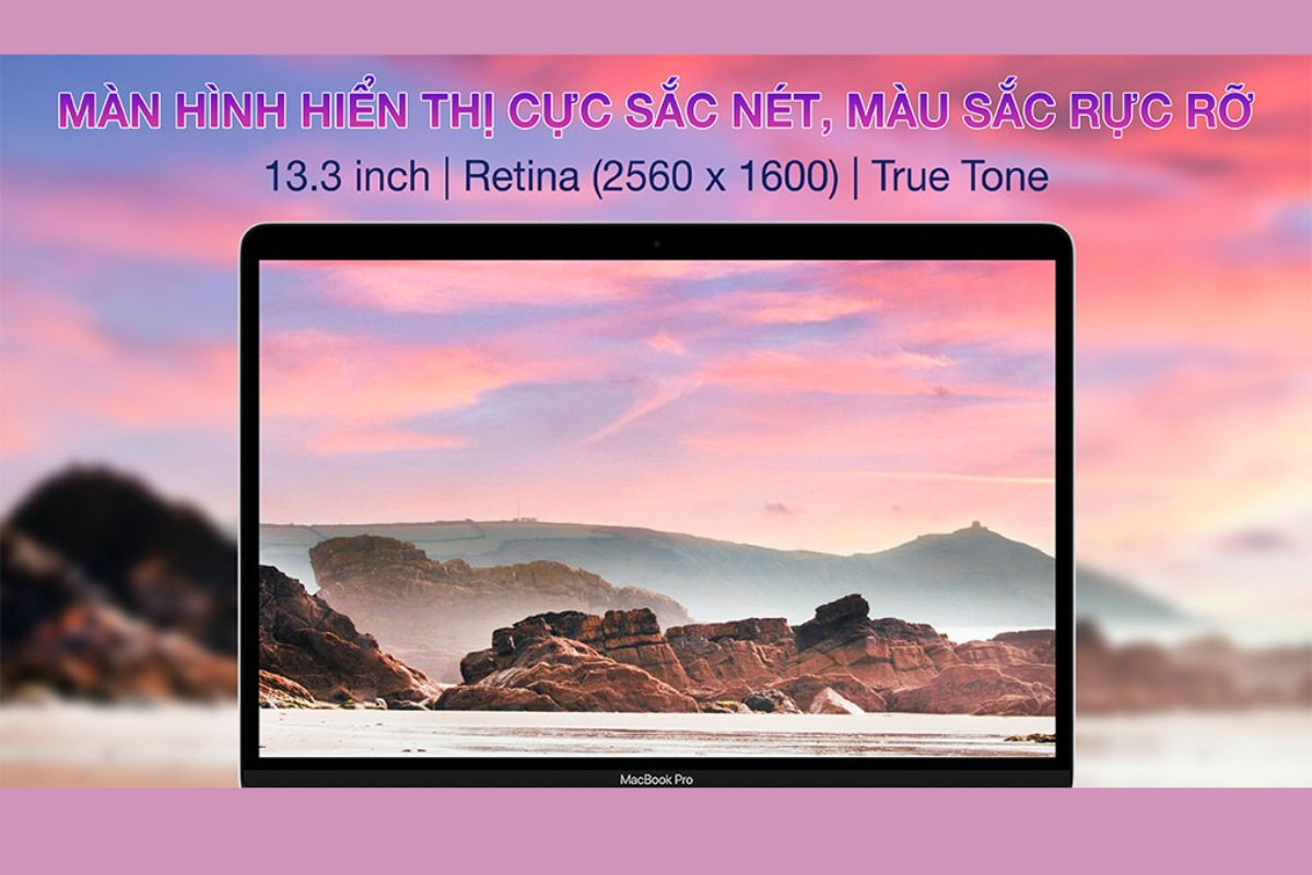 màn hình OLED Retina trên MacBook Pro M2 2022 13 inch (8GB RAM | 256GB)