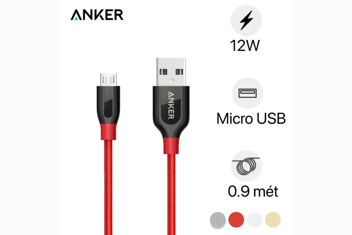 Thông số kỹ thuật của Cáp Anker Power Line+ Micro USB 0.9m